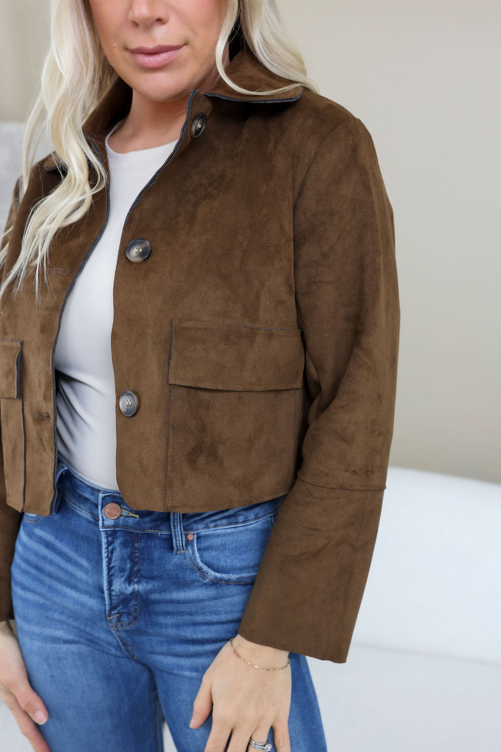 Tiana Suede Cropped Jacket