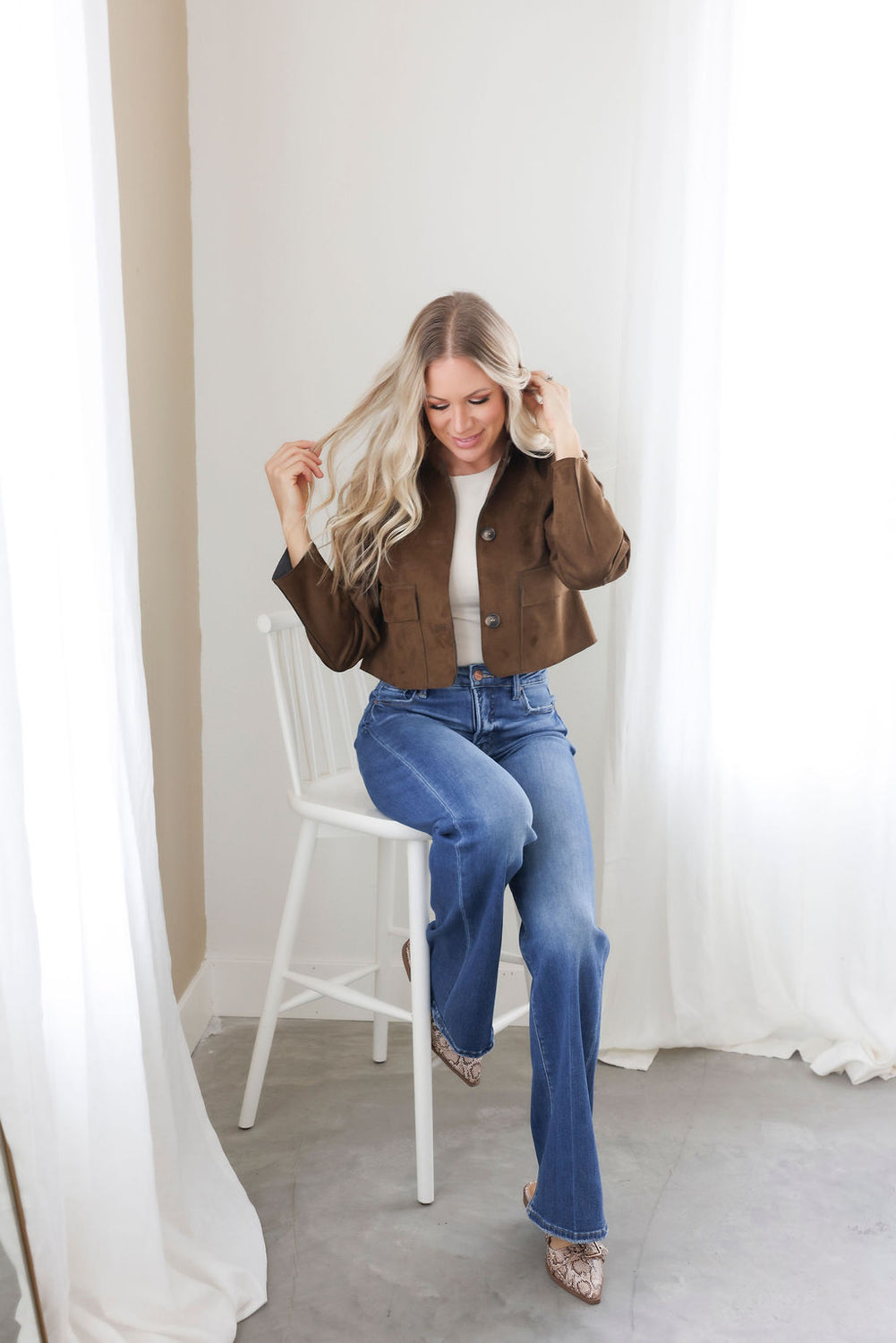 Tiana Suede Cropped Jacket