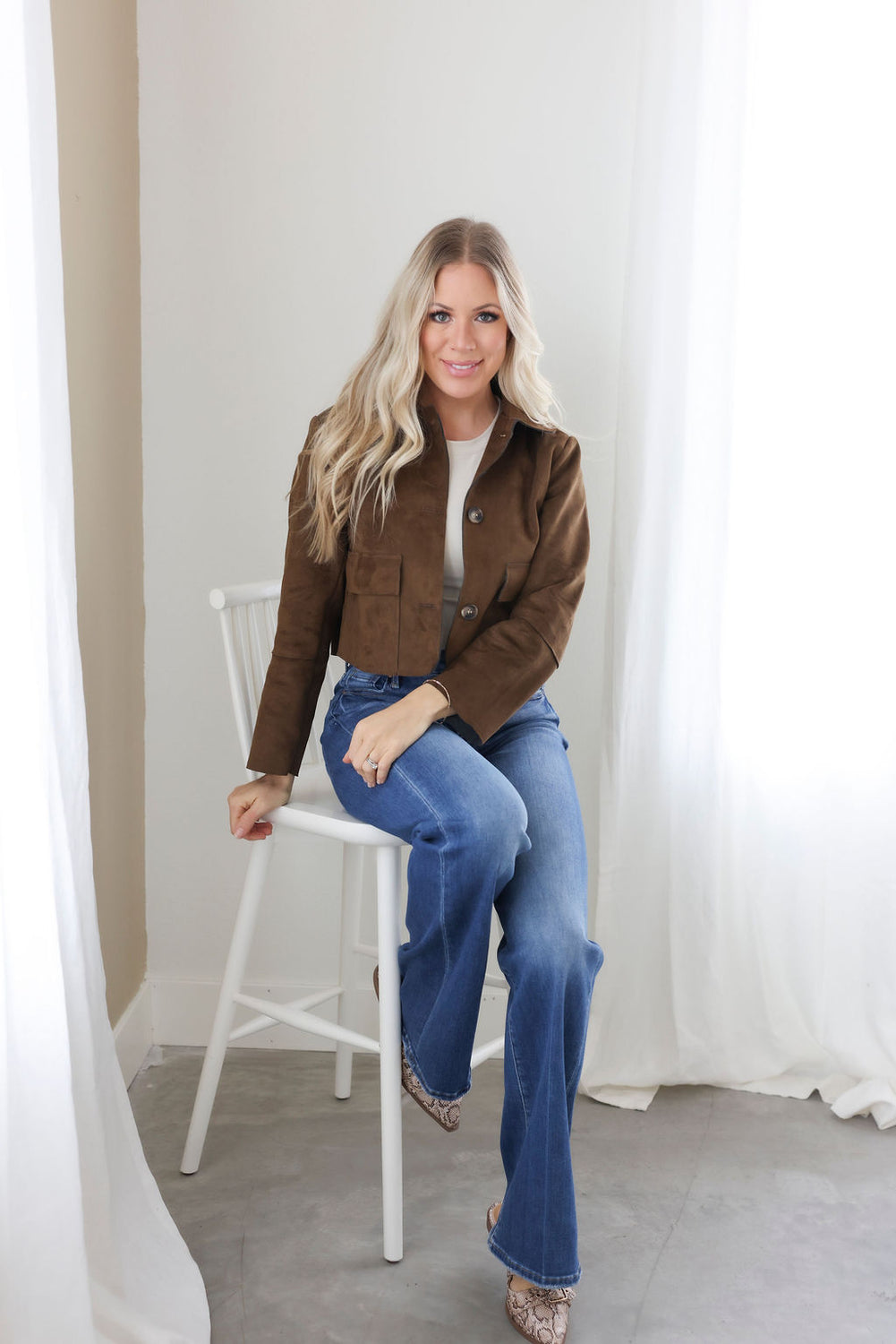 Tiana Suede Cropped Jacket