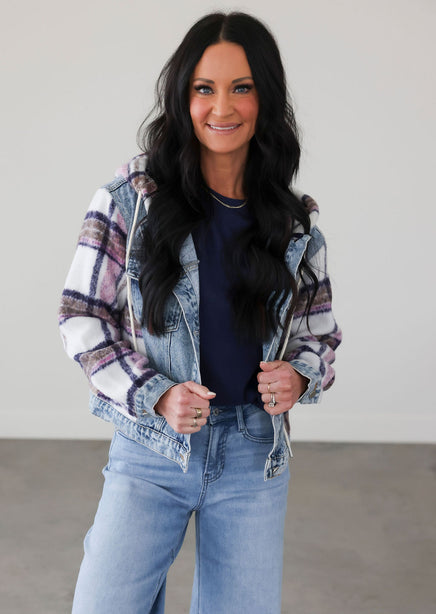 Dally Plaid Denim Jacket product view