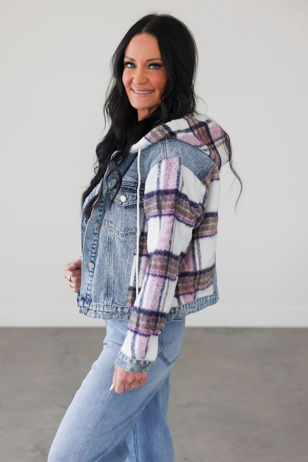 Dally Plaid Denim Jacket