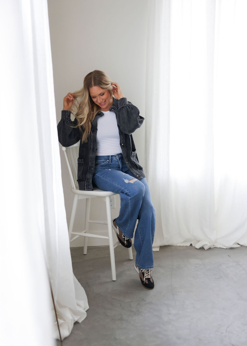 Shelyssa Ribbed Knit Cardigan