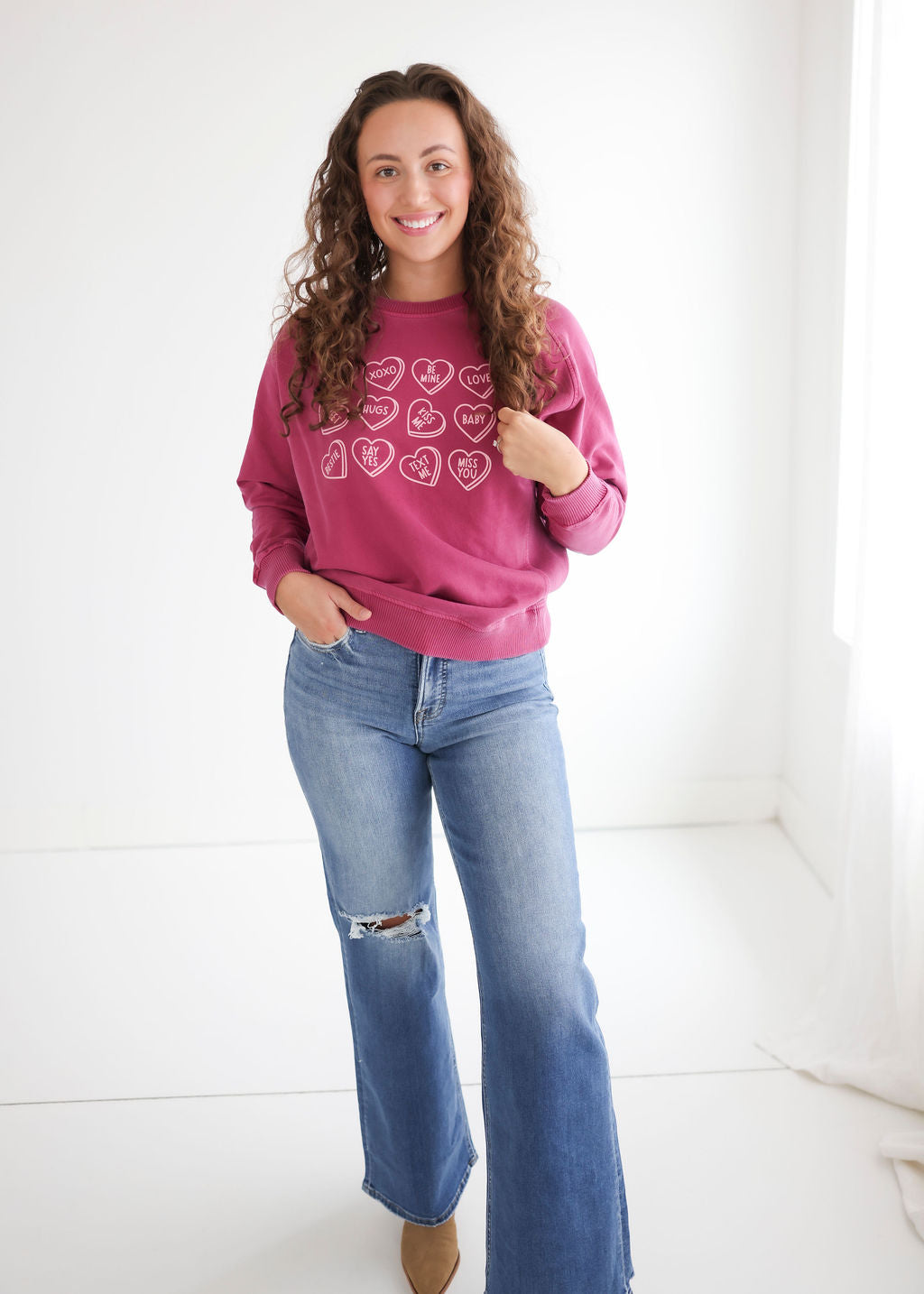 Candy Hearts Graphic Crew