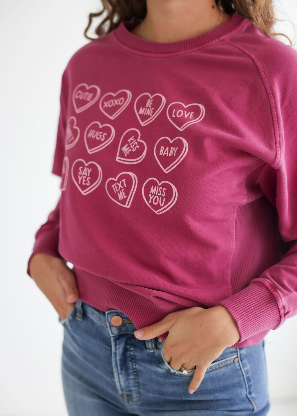 Candy Hearts Graphic Crew