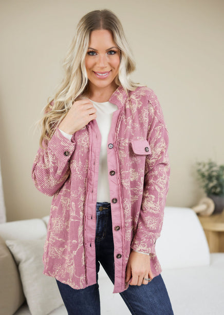 Cassie Thermal Print Shacket product view