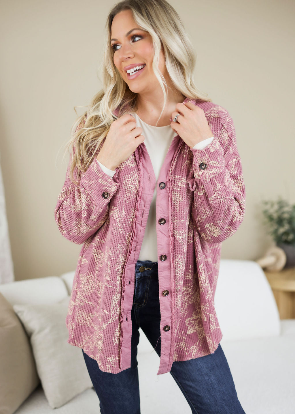 Cassie Thermal Print Shacket