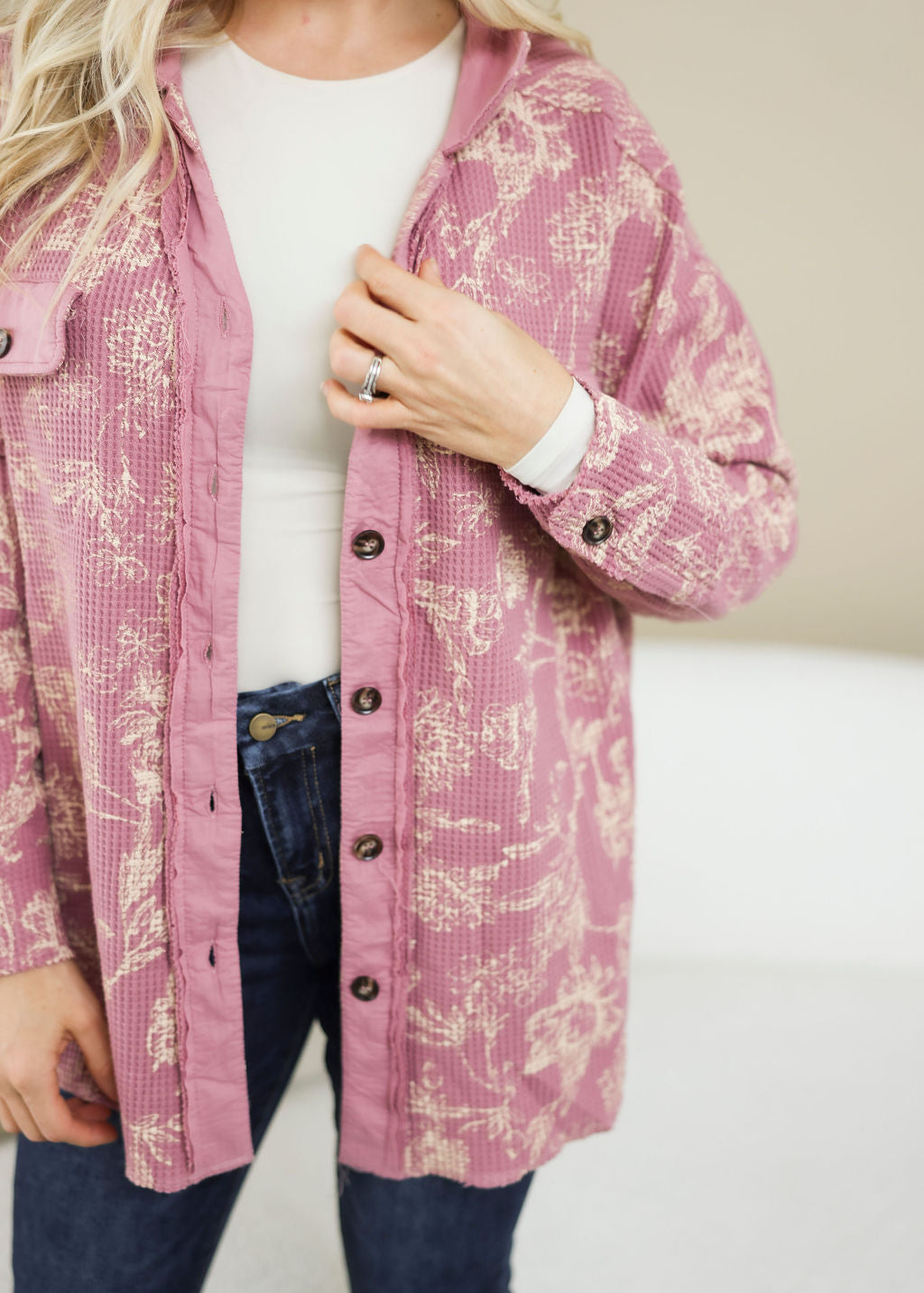 Cassie Thermal Print Shacket