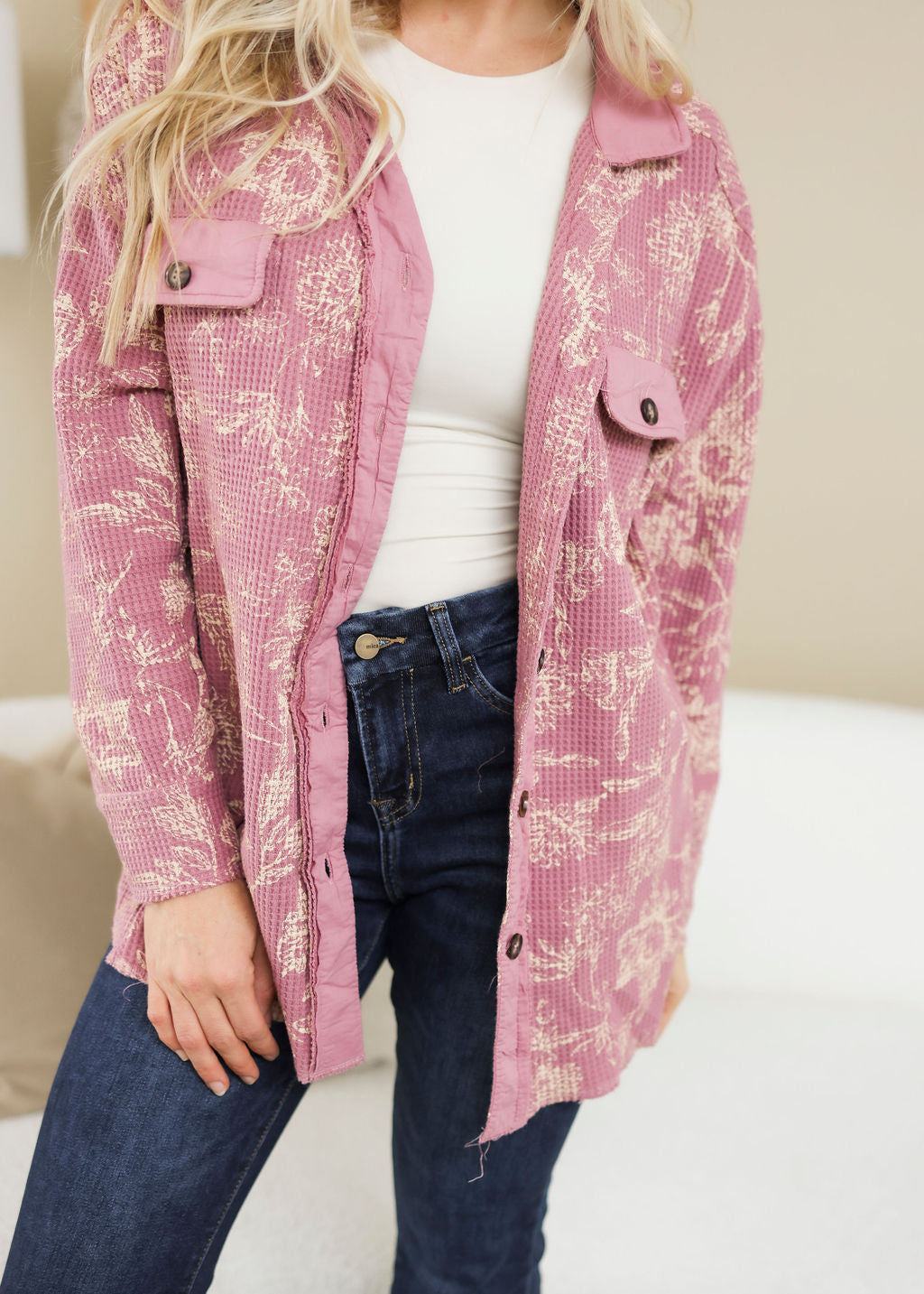 Cassie Thermal Print Shacket