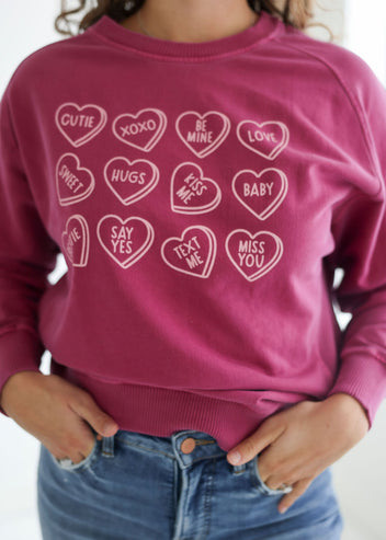 Candy Hearts Graphic Crew