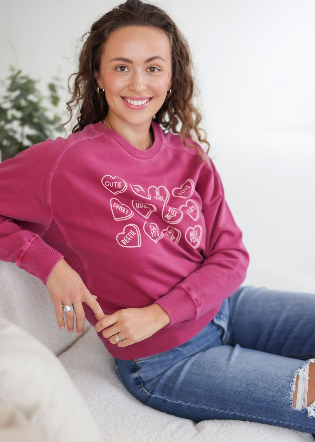 Candy Hearts Graphic Crew