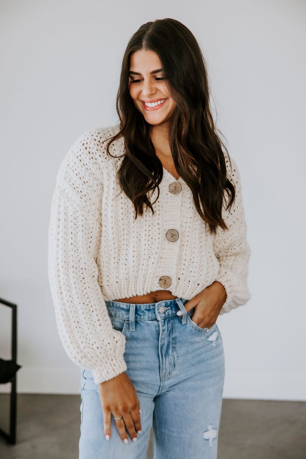 image of Teddie Chunky Knit Cardigan