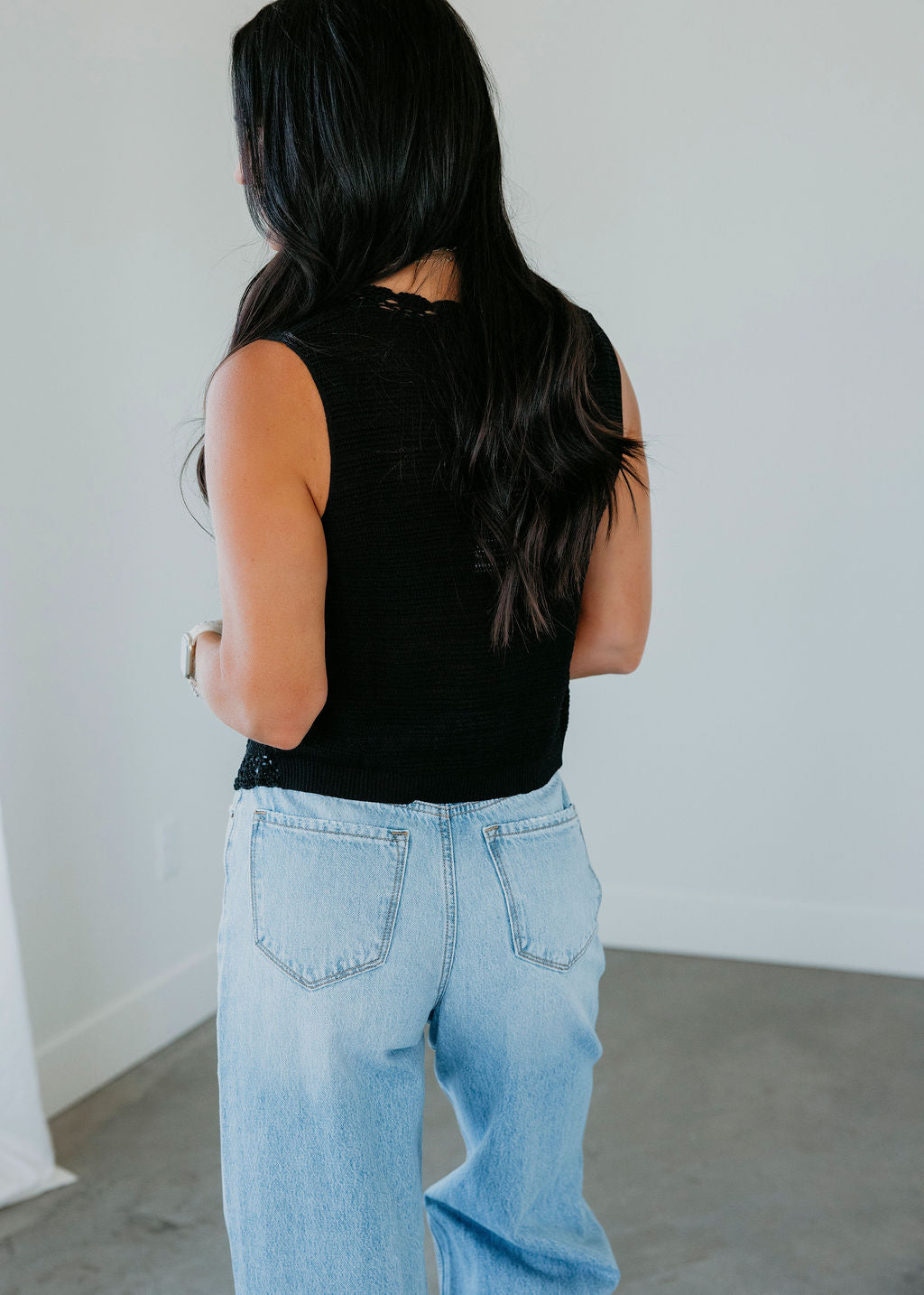 Cari Crochet Button Down Vest