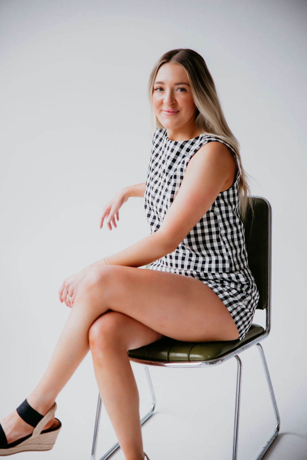 Luey Gingham Print Short Set