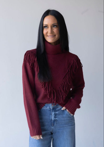 Maddison Fringe Trim Sweater product view