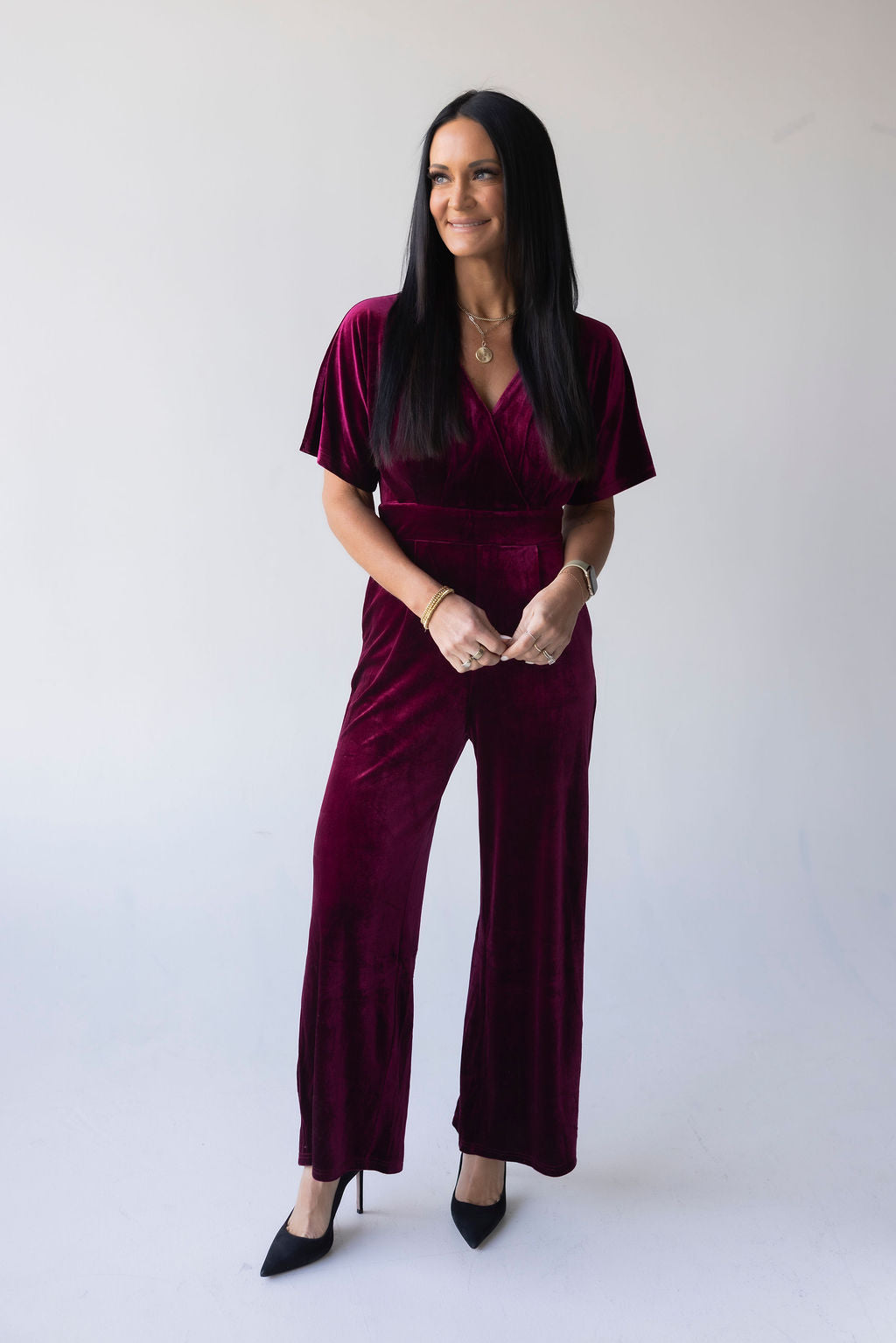 image of Zarah Velvet Pocketed Jumpsuit