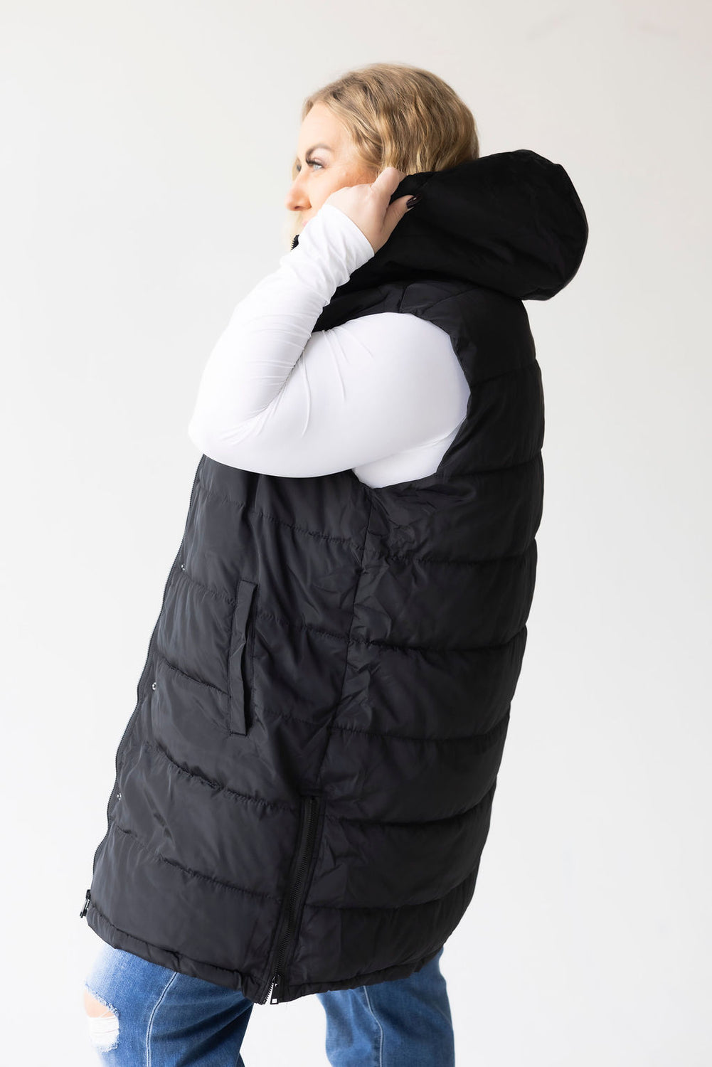 Curvy Peyton Hooded Puffer Vest