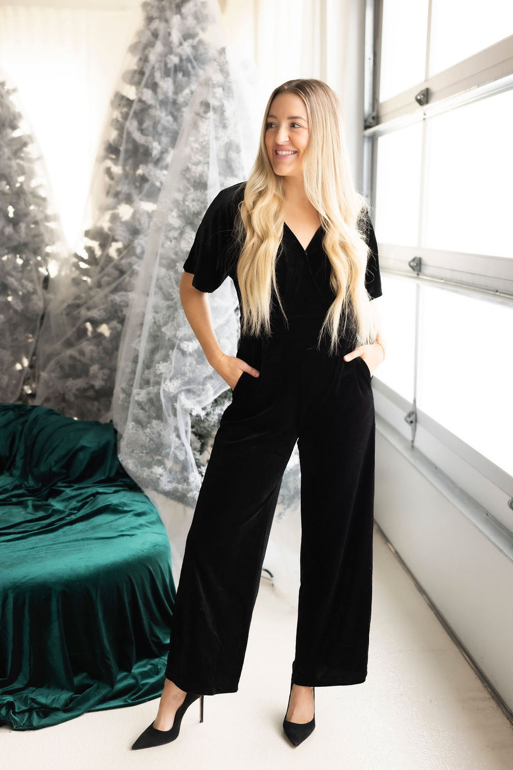 Zarah Velvet Pocketed Jumpsuit