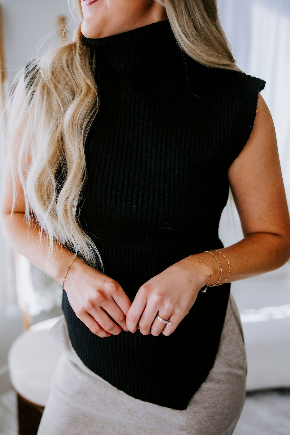Lanae Sleeveless Turtleneck Sweater