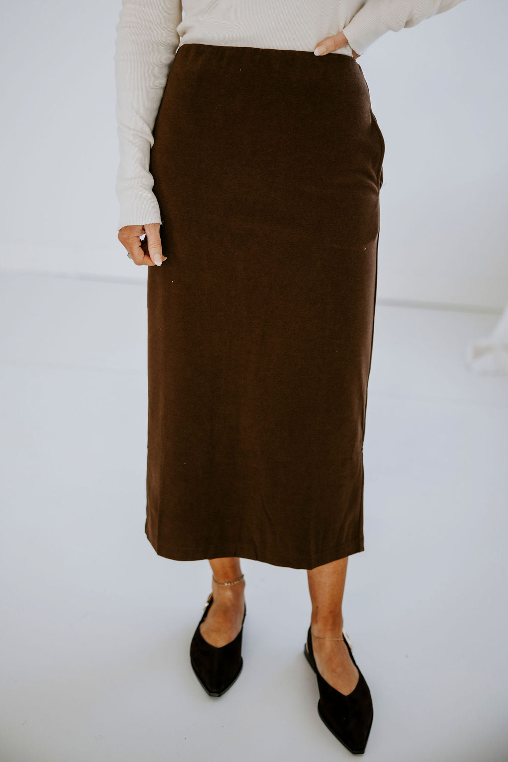 image of Ester Knit Midi Skirt