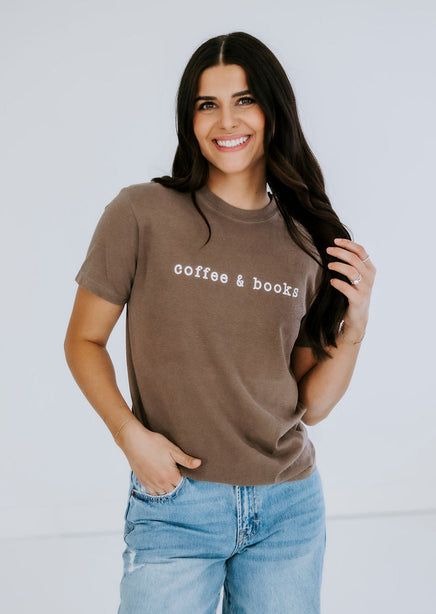 Books & Coffee Graphic Tee product view