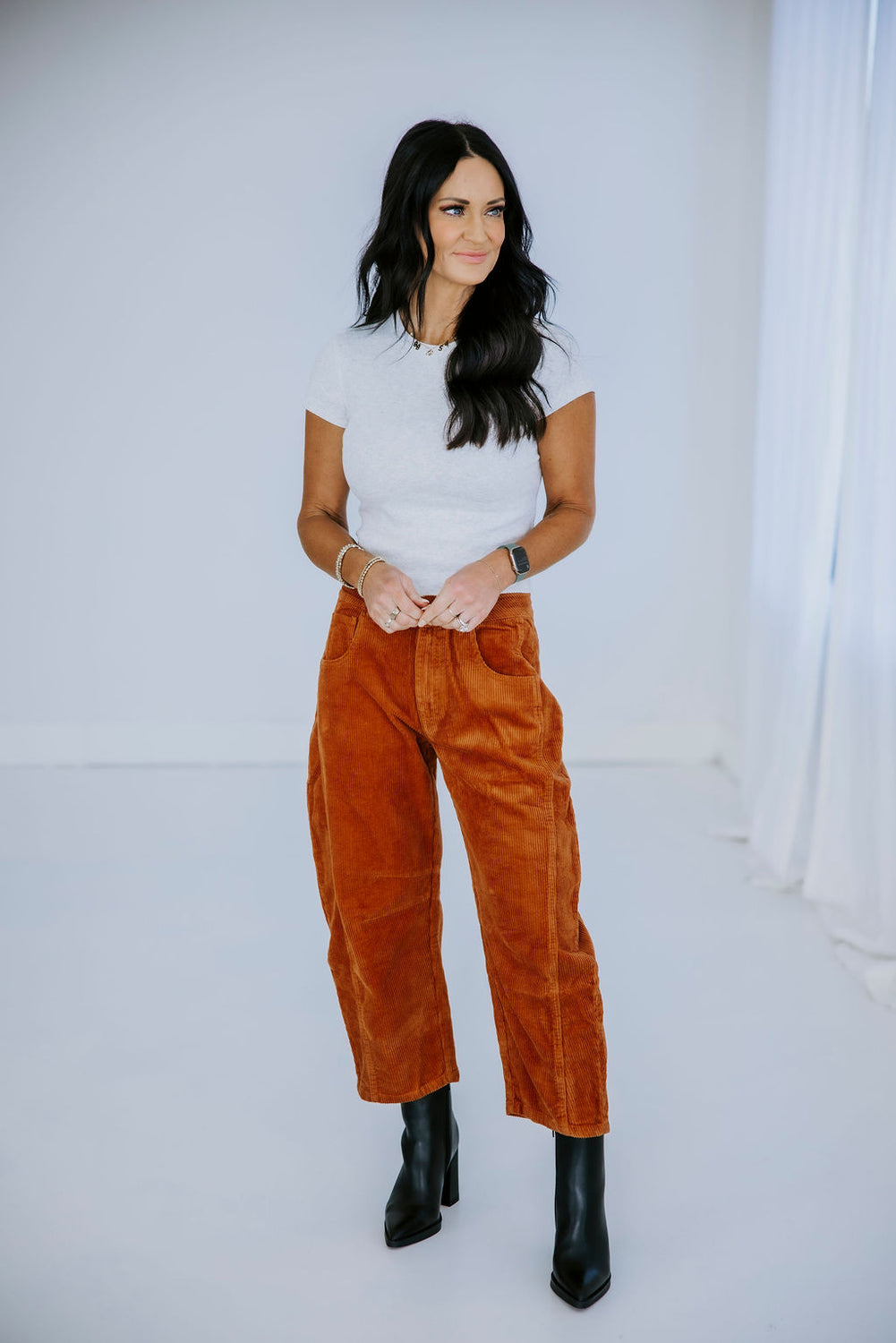Cassidie Corduroy Barrel Pants