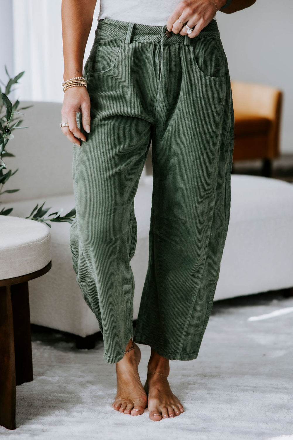 Cassidie Corduroy Barrel Pants