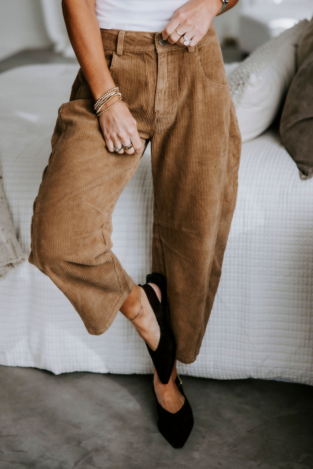 image of Cassidie Corduroy Barrel Pants